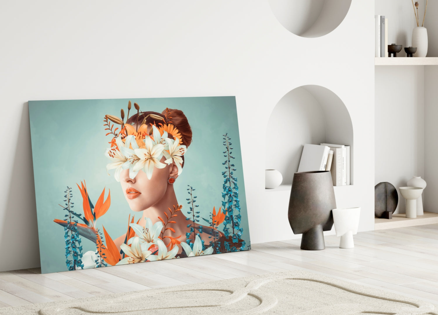 Woman Abstract Art Glass Wall Art.