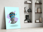 Pop-classical dikey panel against a mint-painted accent wall
