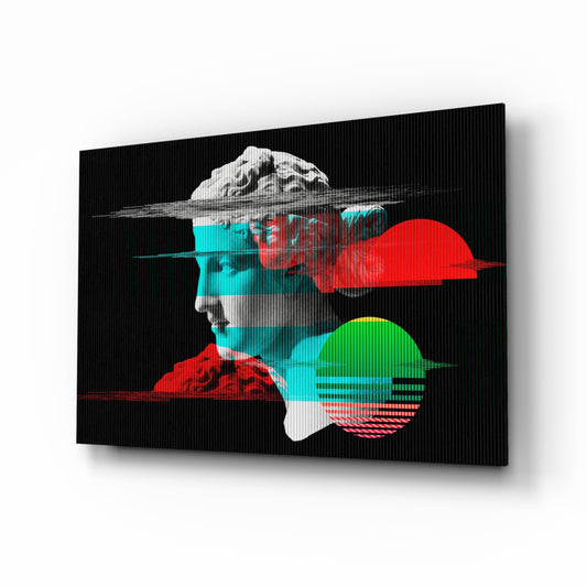 Abstract Art glass wall art in a modern creative loft
