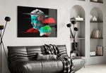 Abstract Art artwork styled in a man cave interior