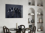 Cinematic dark print bringing gothic edge to a study