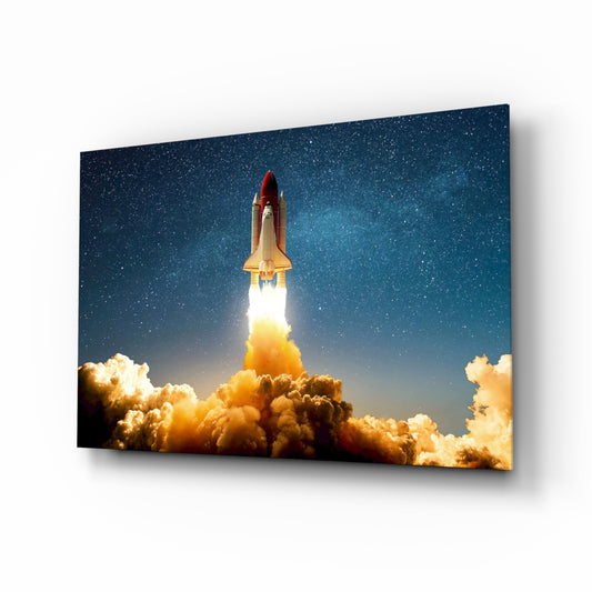 World Of The Galaxy glass wall art in a modern teen room