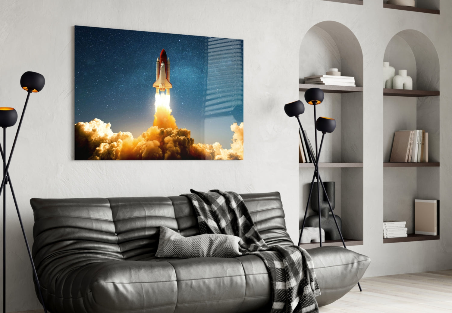 Journey To Space Glass Wall Art.