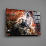 Cosmic panel anchoring a home office wall