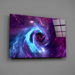 Cosmic panel anchoring a home office wall
