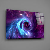 Cosmic panel anchoring a home office wall