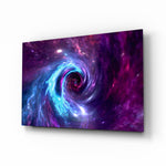 Space Helix glass wall art in a modern study