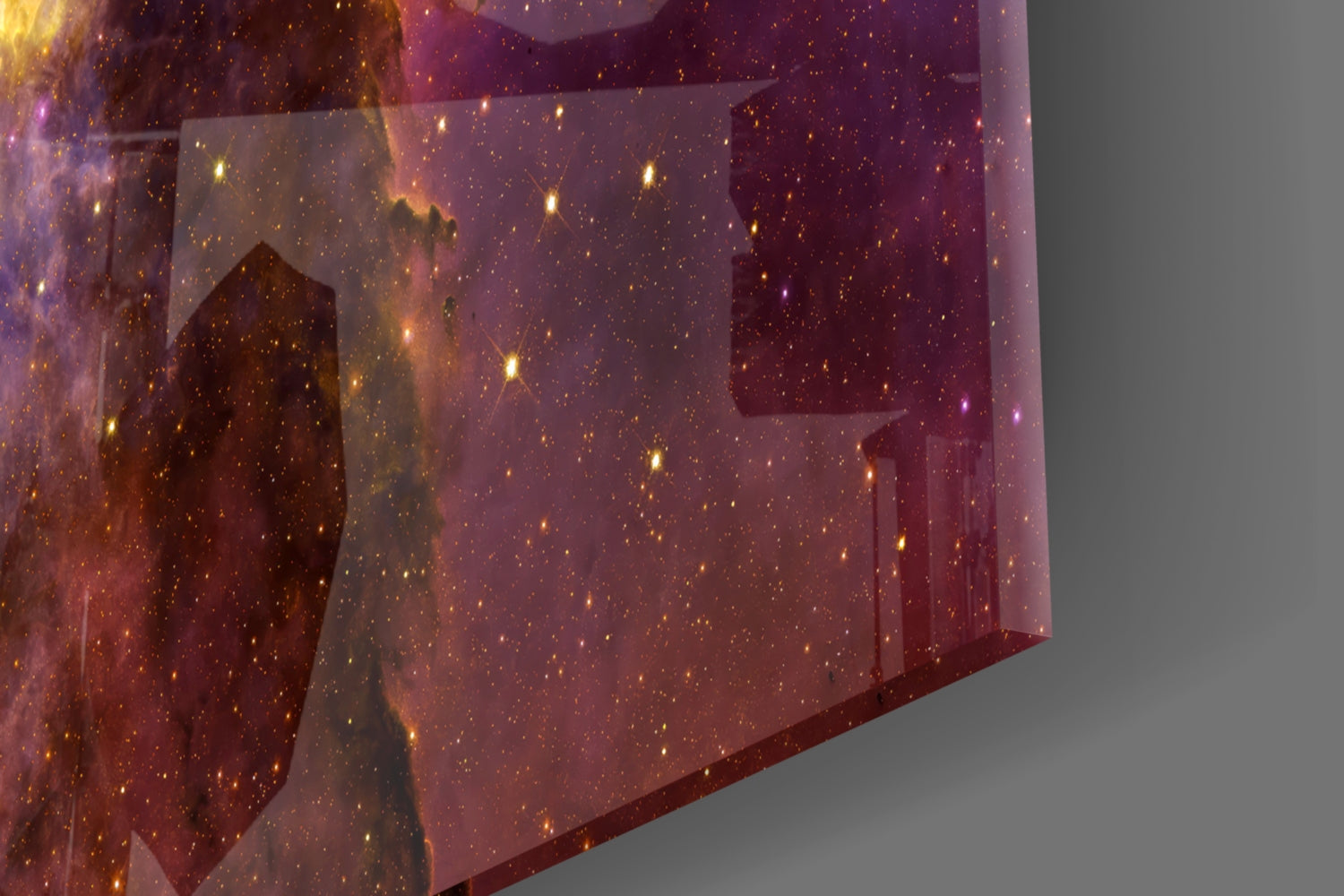 Space Lilac Glass Wall Art.