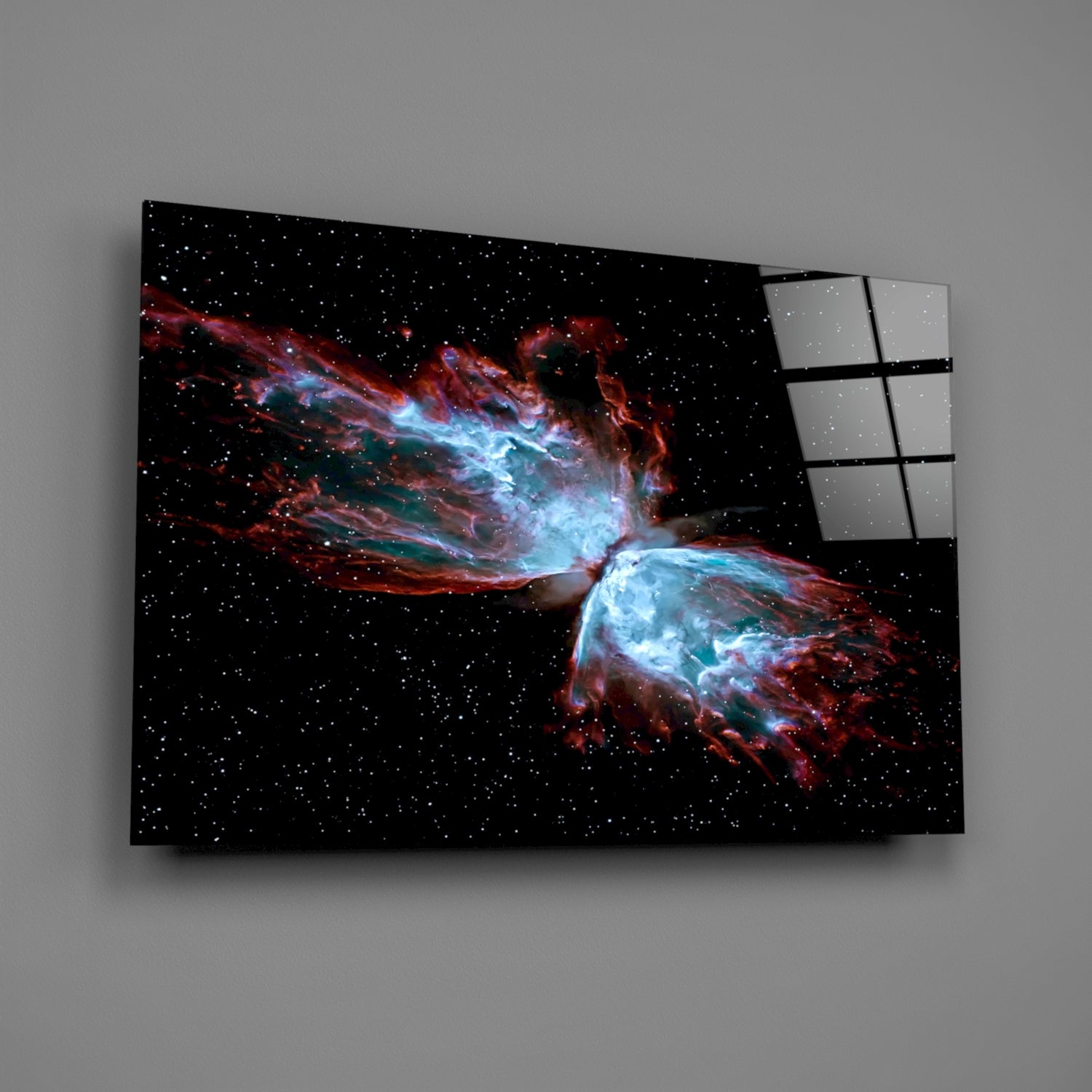 Space Red Glass Wall Art.