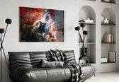 Space artwork styled in a teen room interior