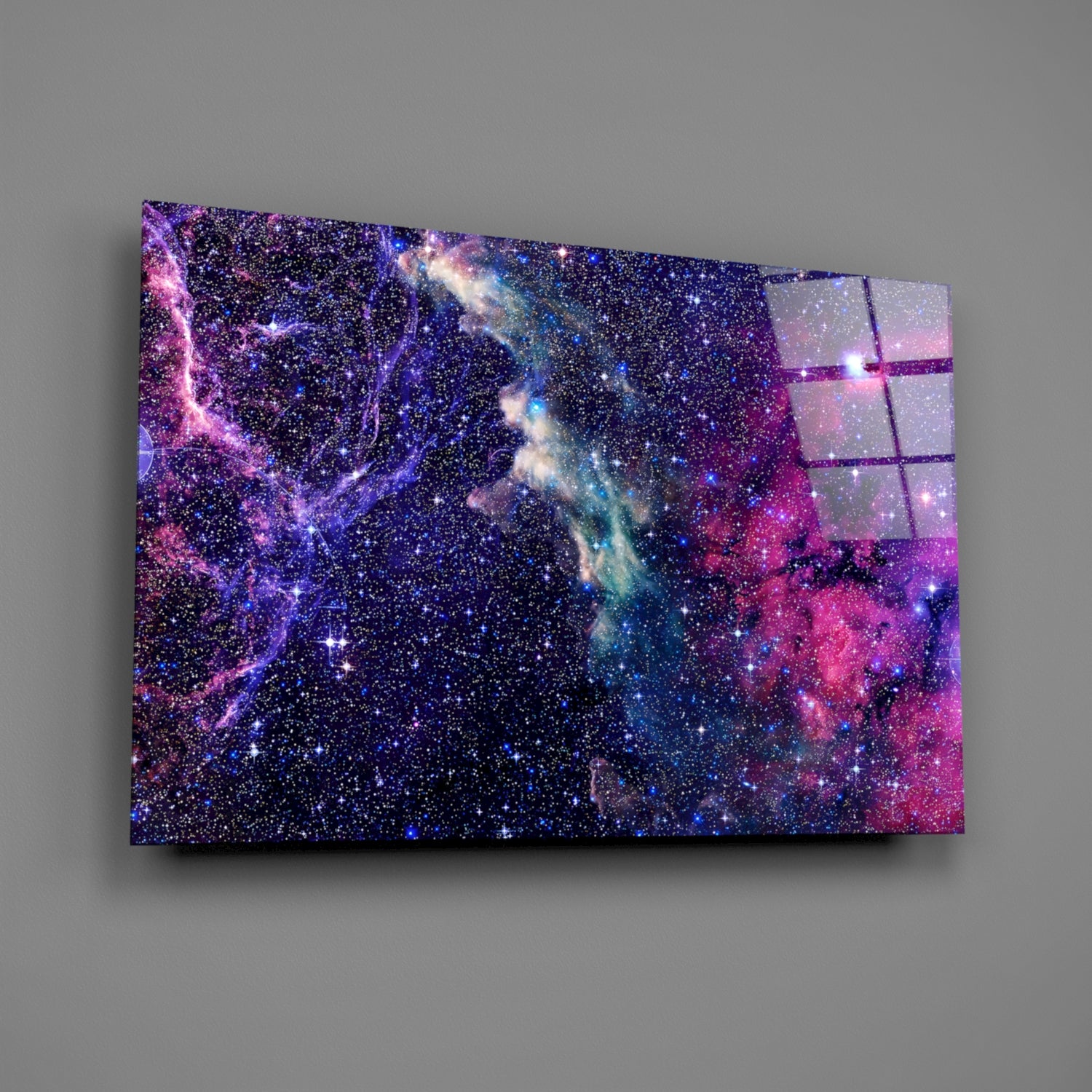 Space Purple Glass Wall Art.