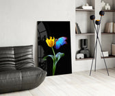 Cinematic macro print bringing botanical edge to a wellness studio