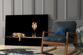 Wildlife yatay panel against an onyx-painted accent wall