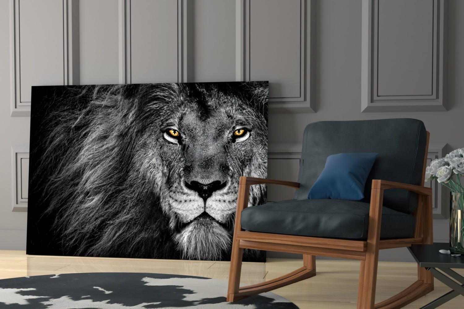 Lion Glass Wall Art.