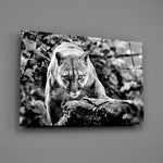 Wildlife panel anchoring a study wall