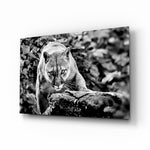 Puma glass wall art in a modern living room