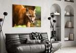 Puma artwork styled in a man cave interior