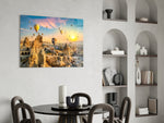 Cinematic travel print bringing Anatolian edge to a hallway