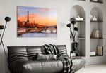 Eiffel Tower artwork styled in a study interior