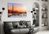 Eiffel Tower artwork styled in a study interior