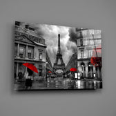 Selective-colour travel panel anchoring a hotel-styled lounge wall