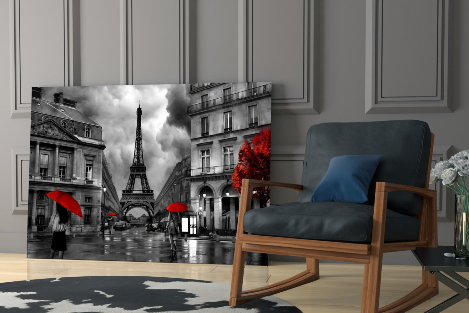 Eiffel Tower Glass Wall Art.