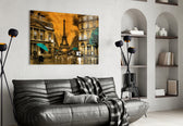 Eiffel Tower artwork styled in a study interior