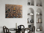 Cinematic travel print bringing Catalan edge to a hallway