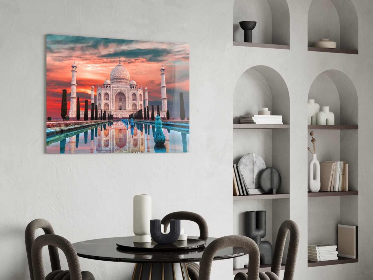 Taj Mahal Glass Wall Art.