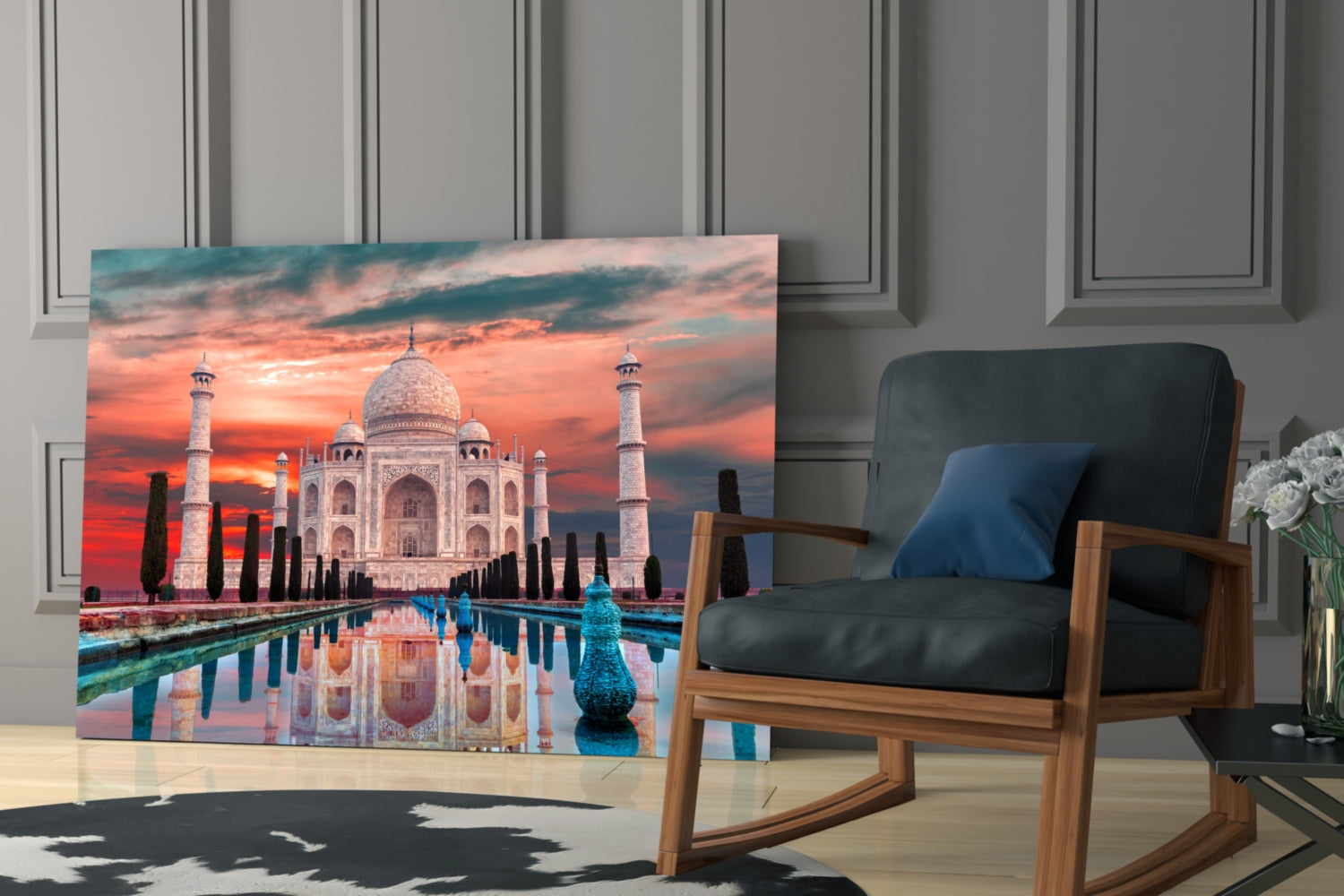Taj Mahal Glass Wall Art.