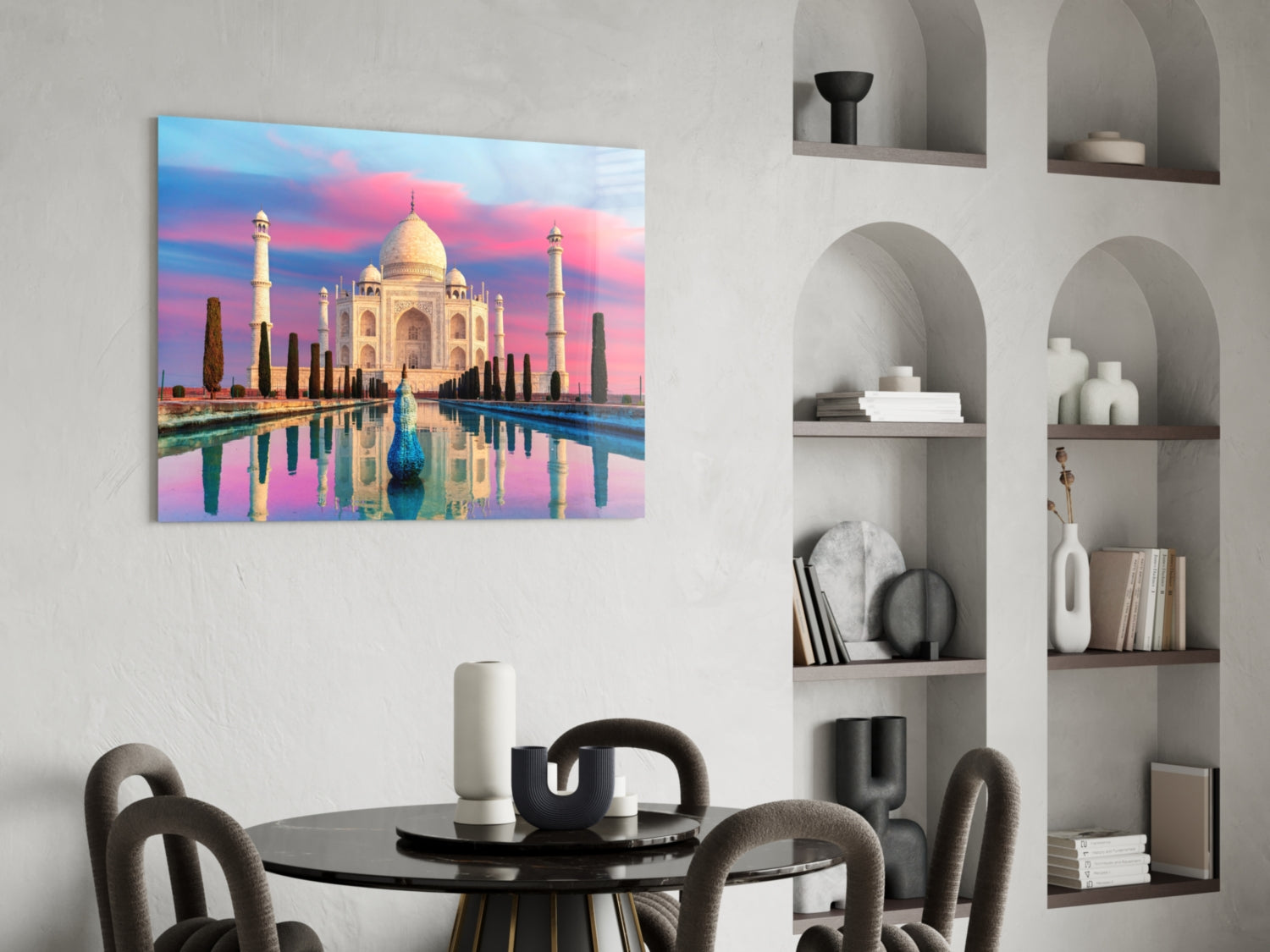 Taj Mahal Glass Wall Art.