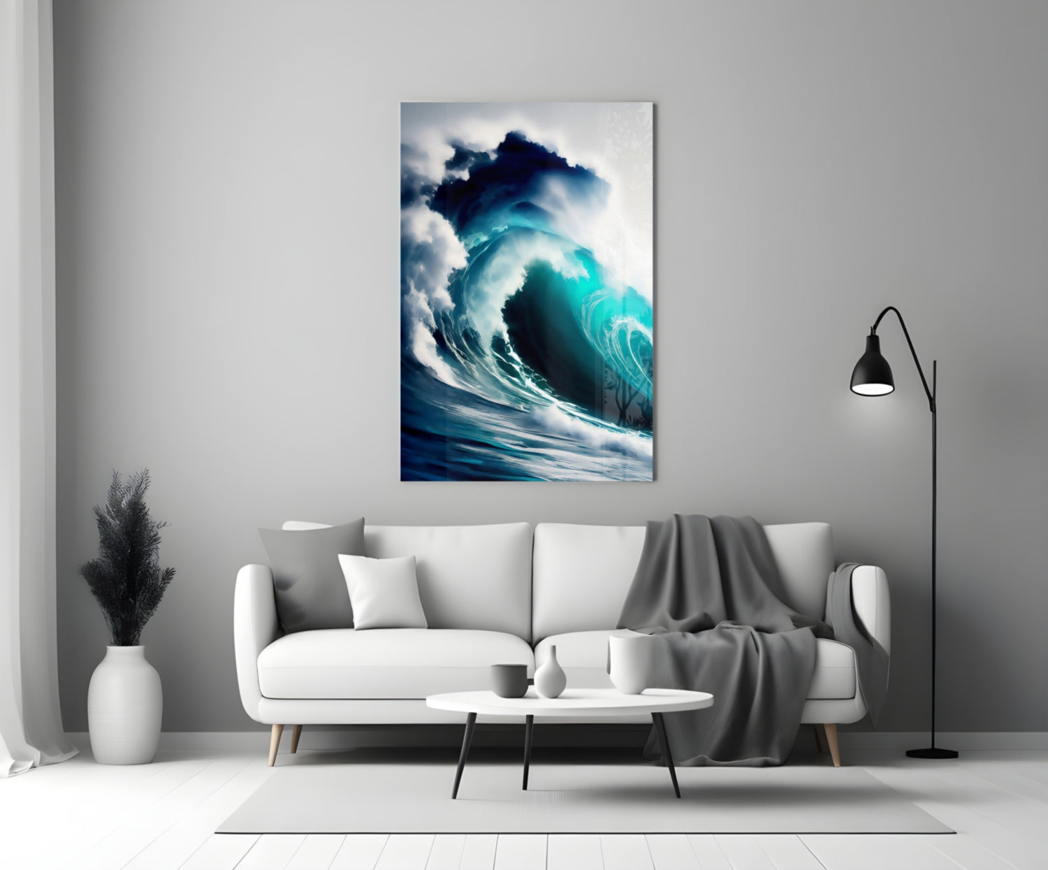 Waves Glass Wall Art.