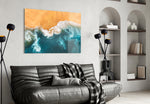 Waves artwork styled in a study interior