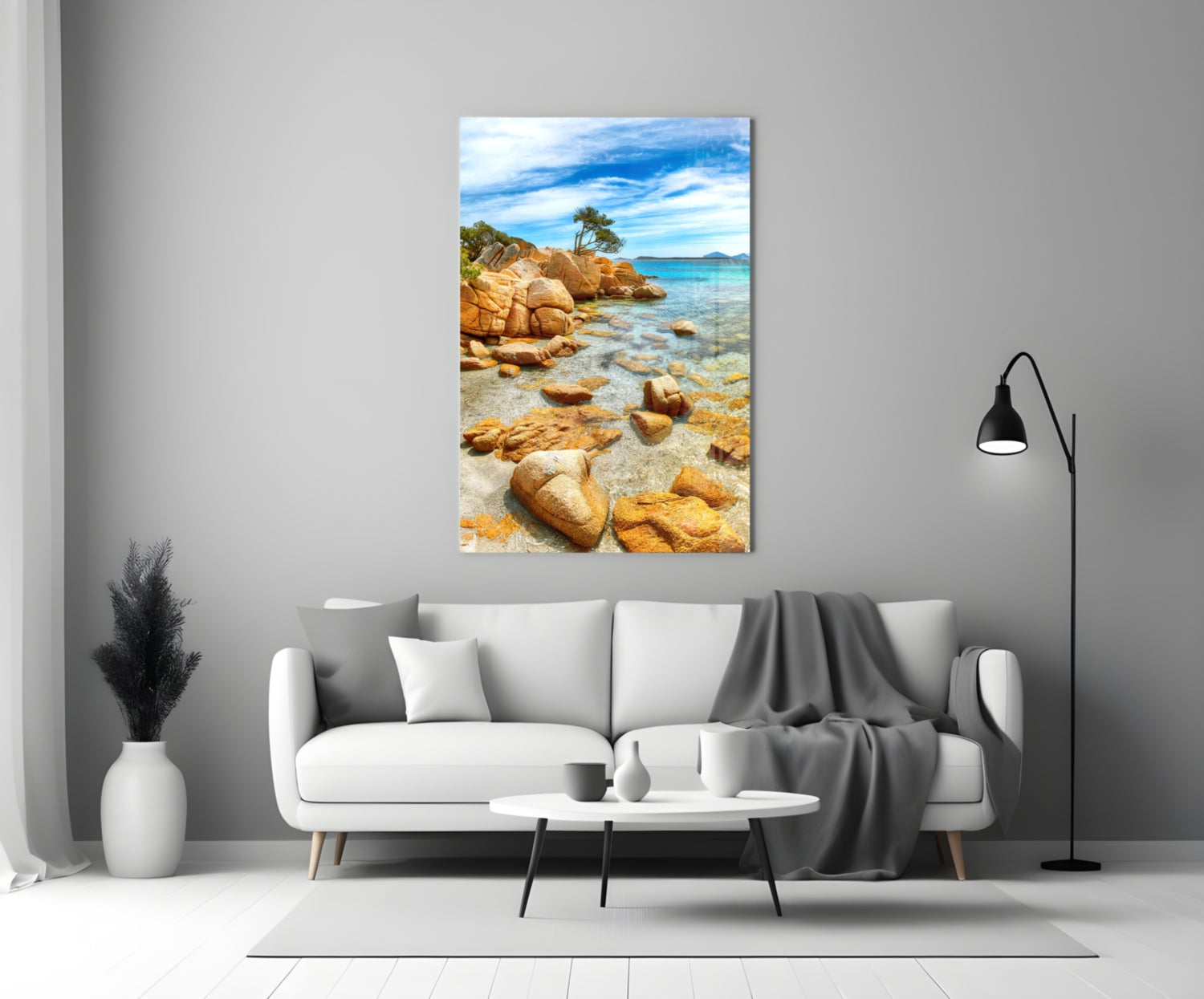 Beach View Glass Wall Art.