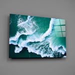 Coastal panel anchoring a hallway wall