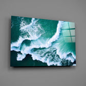 Coastal panel anchoring a hallway wall