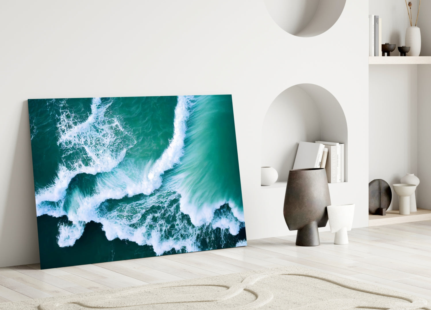 Waves Glass Wall Art.