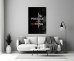 Motivational typography cinematic glass wall art in teen bedroom