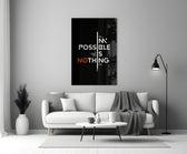 Motivational typography cinematic glass wall art in teen bedroom