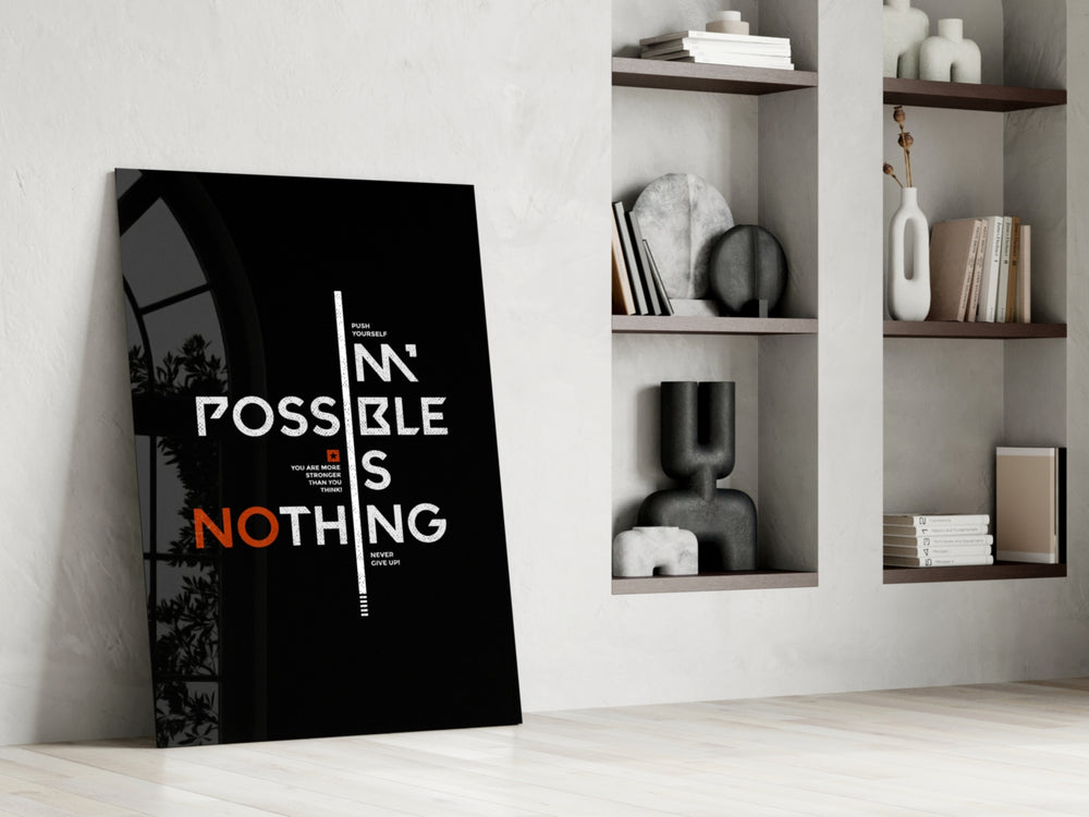 Athletic gym cinematic glass wall art in home-gym reception