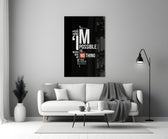 Vertical typography cinematic glass wall art in teen bedroom