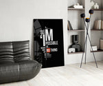 Motivational manifesto cinematic glass wall art over modern dining sideboard
