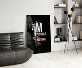 Motivational manifesto cinematic glass wall art over modern dining sideboard