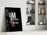 Break-Your-Fearness typography cinematic glass wall art in modern home office