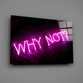 Pink Why-Not signage cinematic glass wall art in teen lounge
