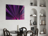 Tropical-modern radiant cinematic glass wall art in hospitality lounge entry