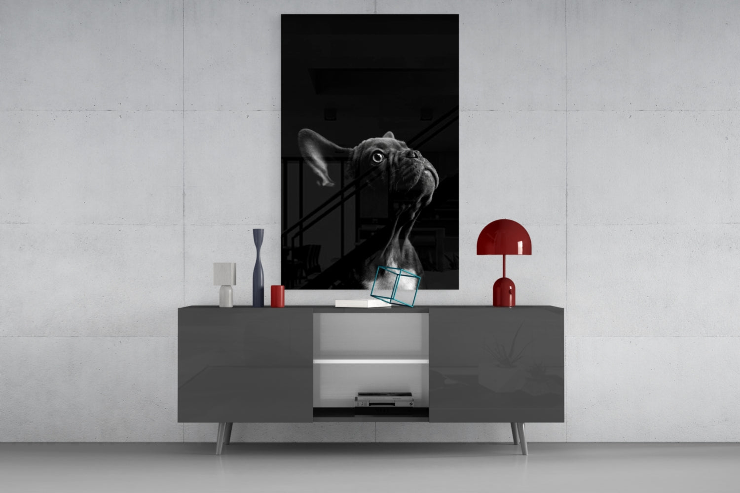 Bulldog Glass Wall Art.