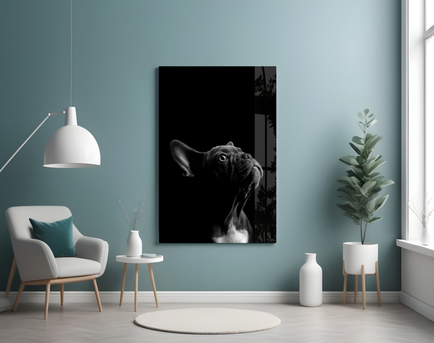 Bulldog Glass Wall Art.