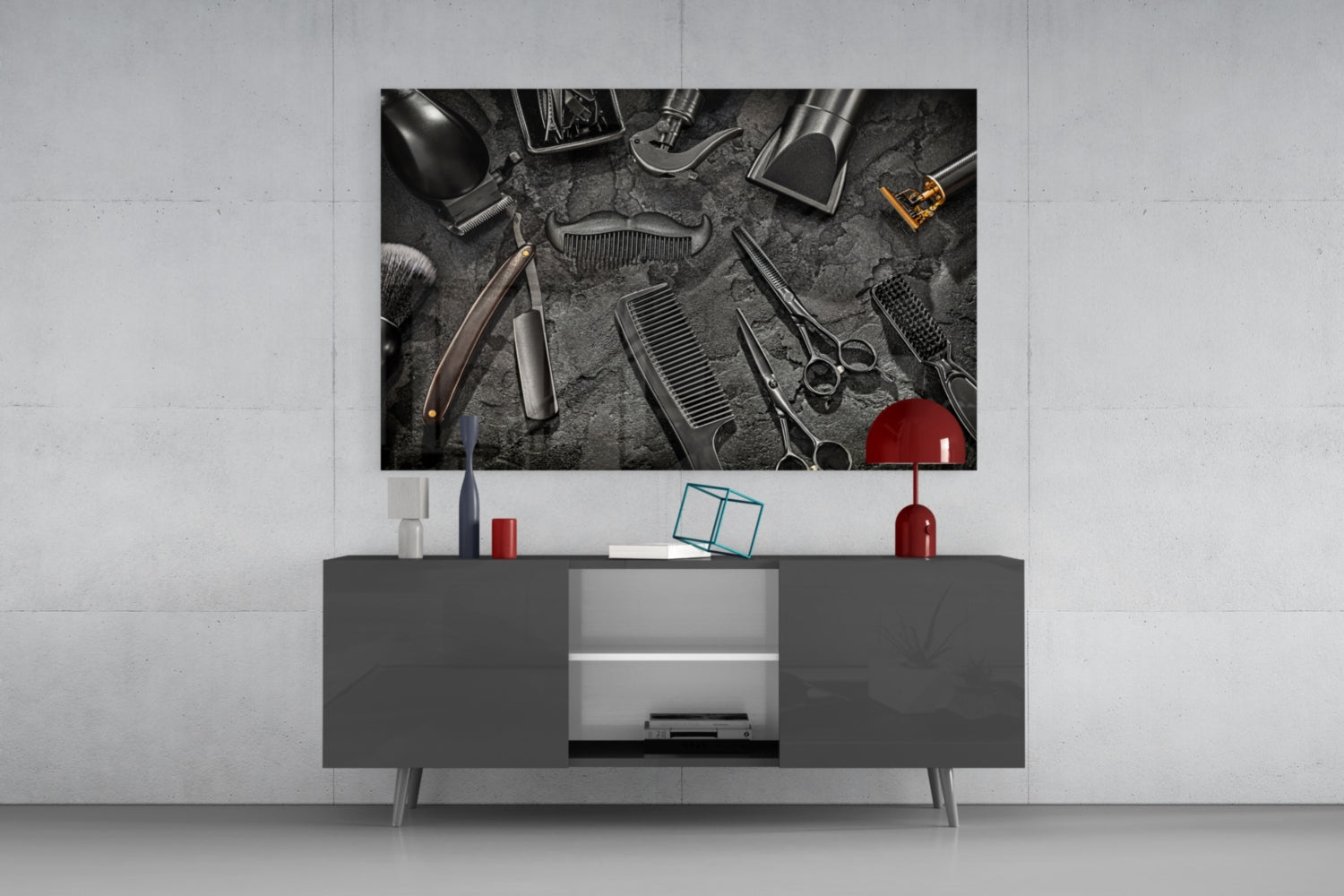 The Art Of Barbering Glass Wall Art.