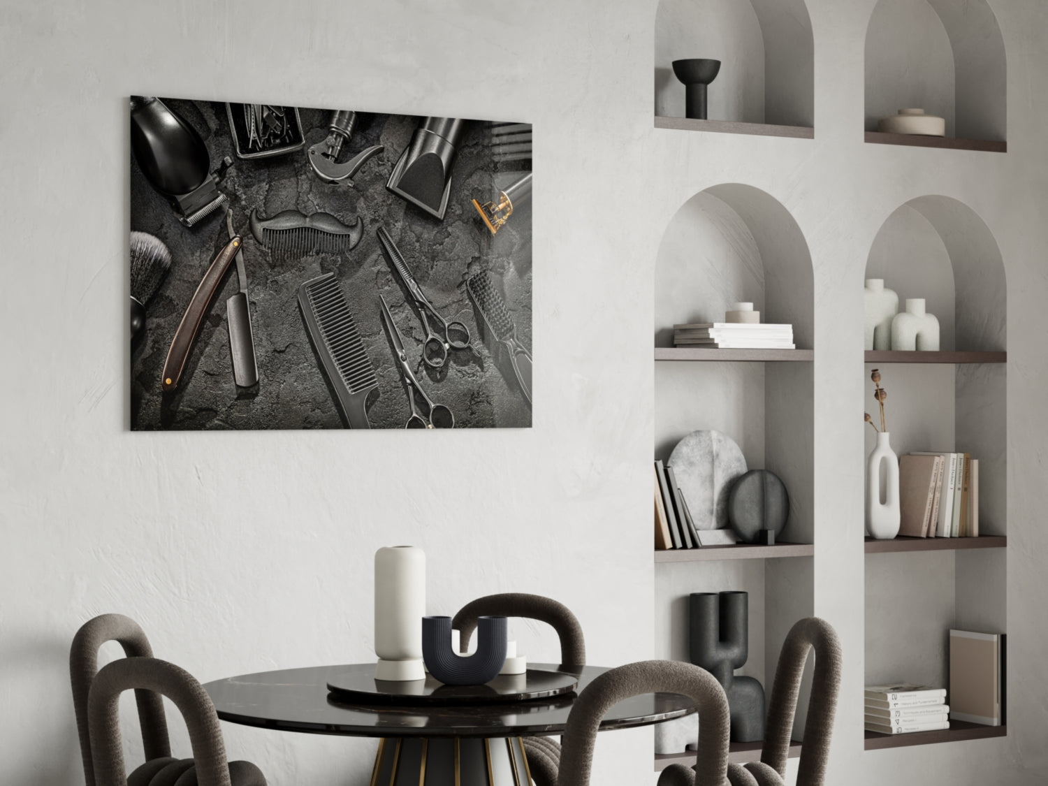 The Art Of Barbering Glass Wall Art.